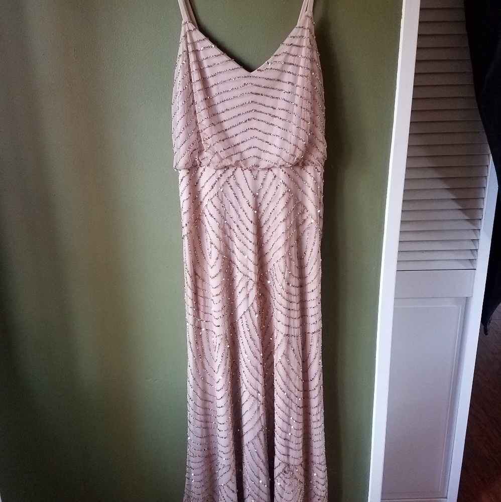 Adrianna Papell long beaded dress size 6